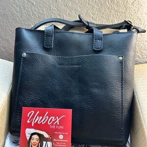 Portland Leather Black Tote Bag